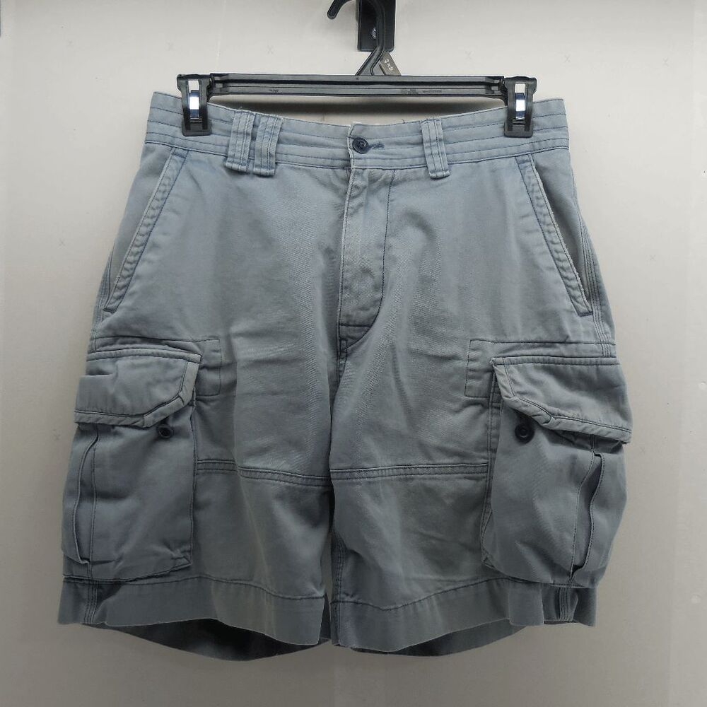 Vintage Polo Ralph Lauren‎ Mens 32 Heavy Cotton Cargo Short Blue Gray Military